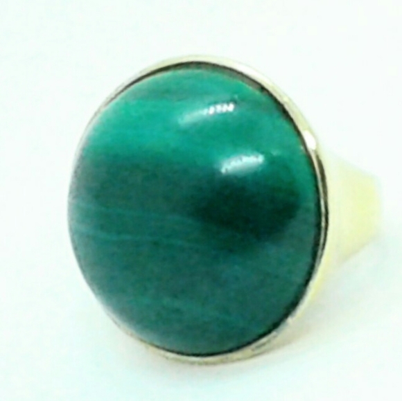 VINTAGE HUGE MALACHITE RING - Picture 6 of 6
